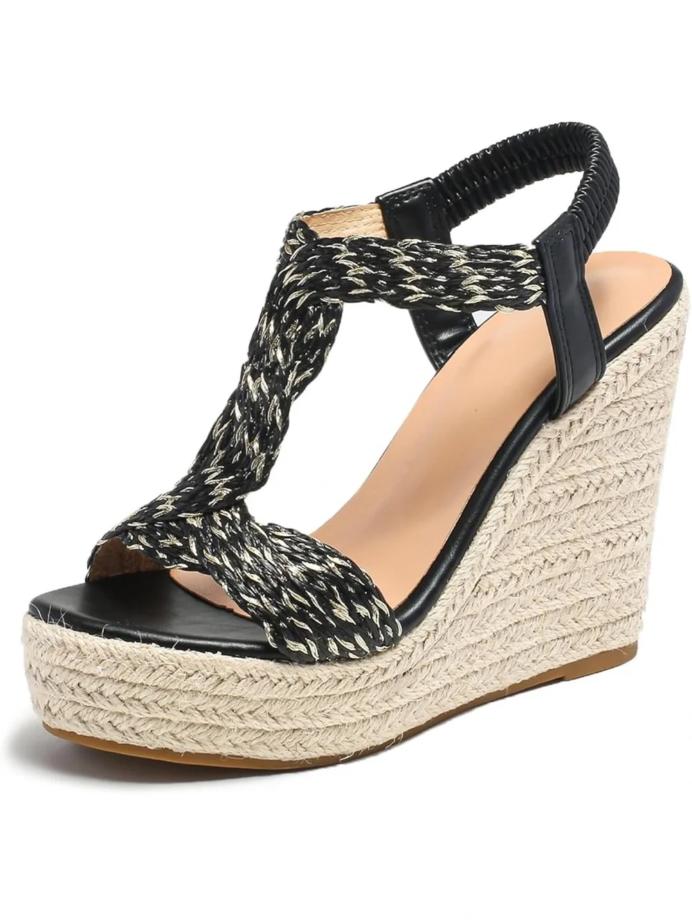 Slingback Espadrille Wedge Sandals T Strap Platform wedge sandals